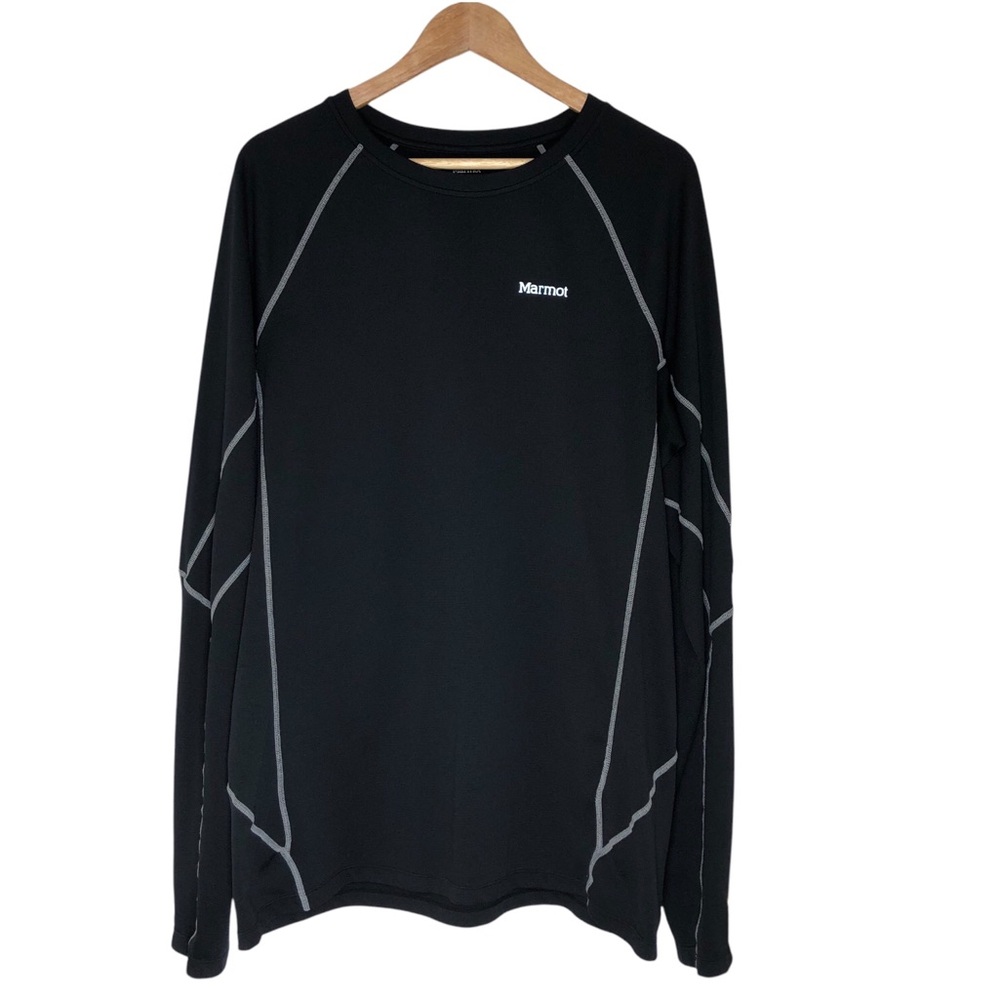 Marmot Base Layer Black Long Sleeve Running Sports Men’s Top  XXL